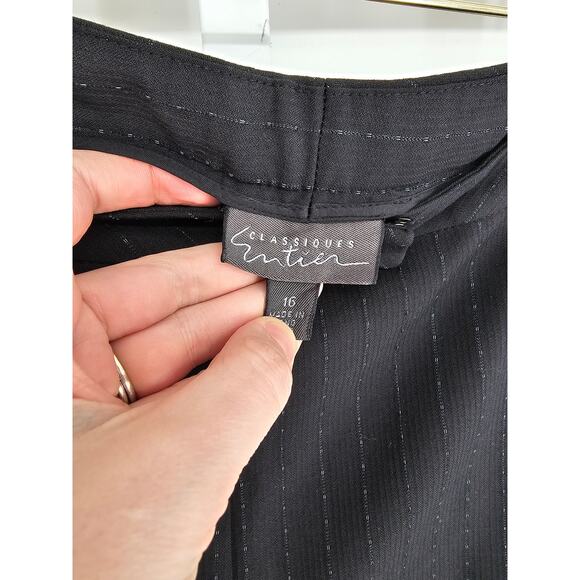 Classiques Entier Women's Black Hook Closer Viscose-Wool Dress Pants Size 16 - Picture 3 of 5